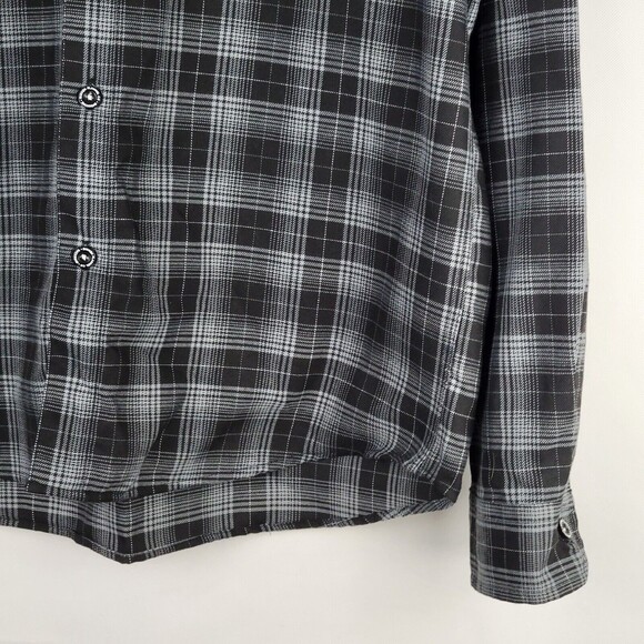 Dixxon Flannel Company The Backroad Large Tall Black Gray D Tech Button Up Shirt - Picture 5 of 7